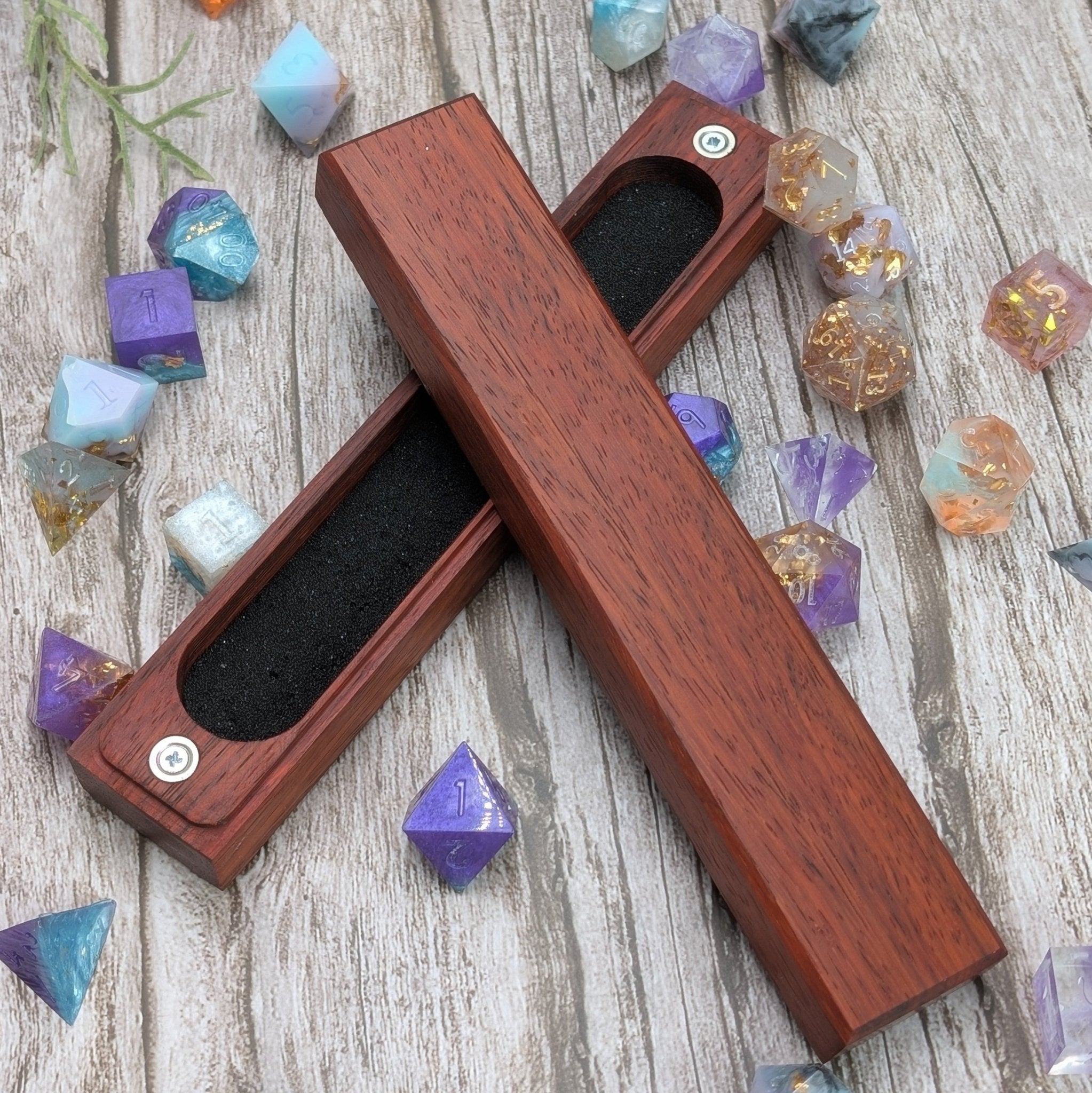 Padauk Dice Vault - Exotic Hardwood Dice Box - EBONWOOD