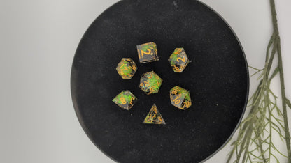 Spectral Moss 7-Piece Polyhedral Dice Set