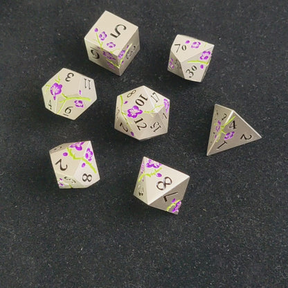 Moonlit Orchid - 7 Piece Luxury Metal D&D Dice Set