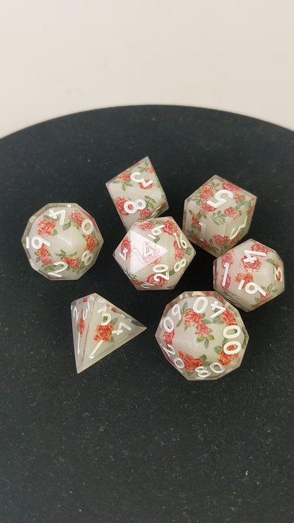 Frostbloom - 7 Piece Luxury D&D Dice Set