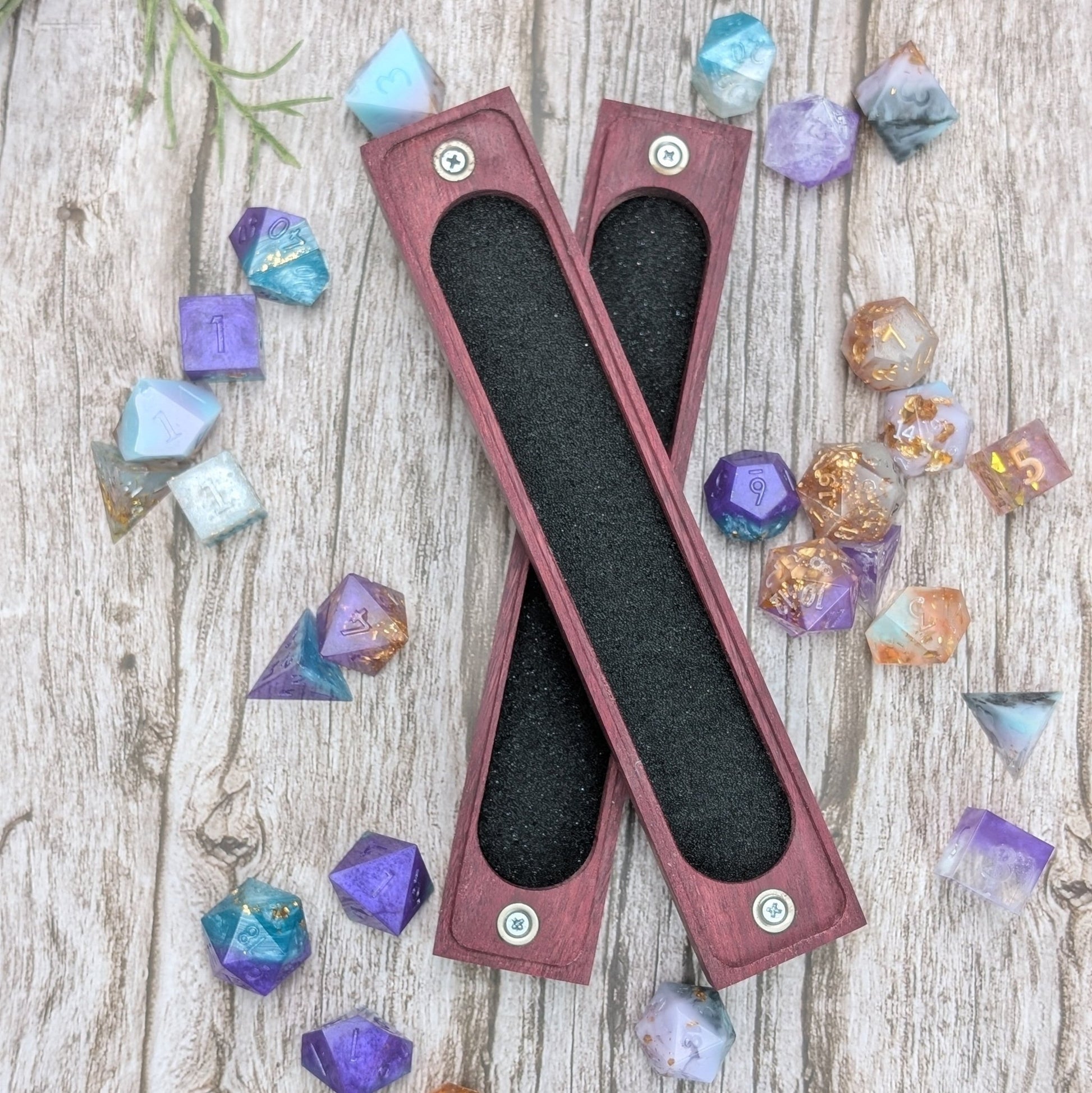 Purple Heart Dice Vault - Exotic Hardwood Dice Box - EBONWOOD