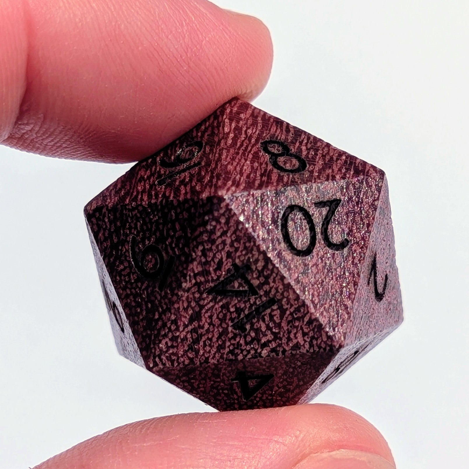 Purpleheart - 7 Piece Polyhedral Wooden Dice Set - EBONWOOD