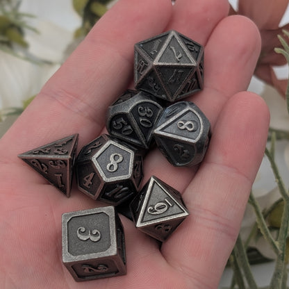 Ashen Vow - 7 Piece Luxury Metal D&D Dice Set