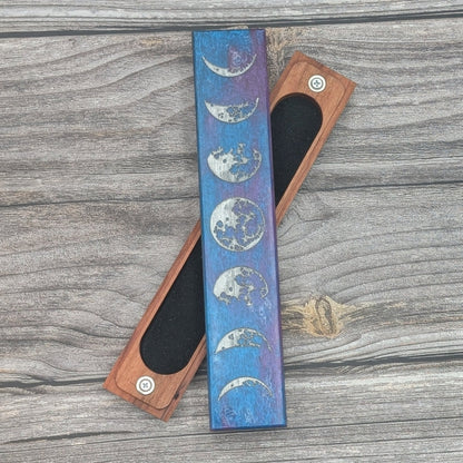 Moon Phases - Luxury Handmade Wood and Resin Dice Vault