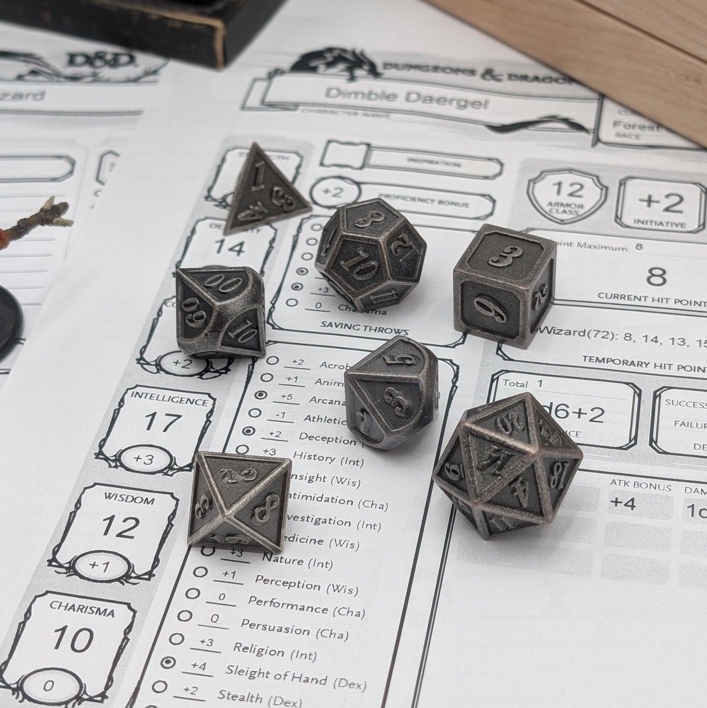 Ashen Vow - 7 Piece Luxury Metal D&D Dice Set