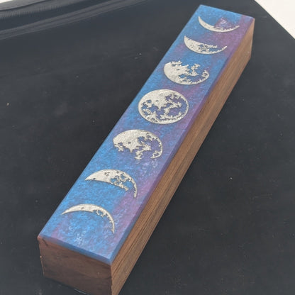 Moon Phases - Luxury Handmade Wood and Resin Dice Vault