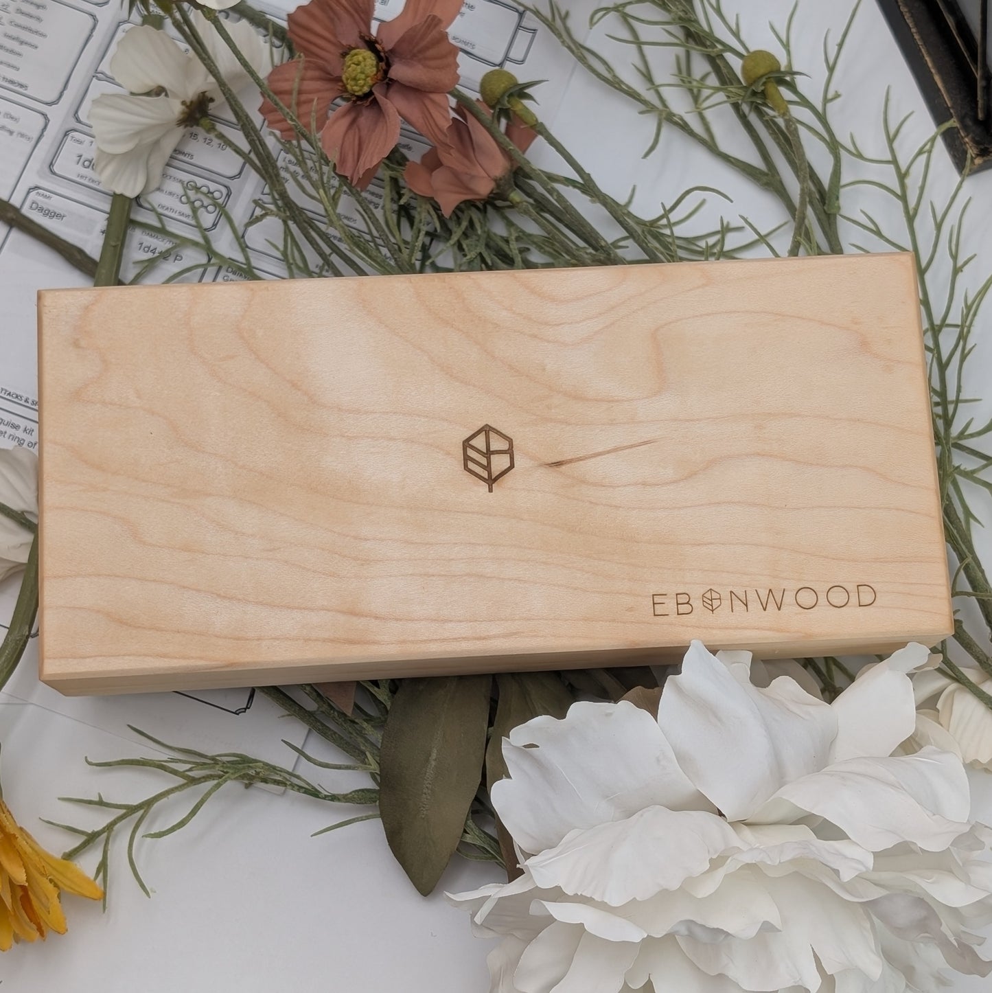 Maple D&D Dice Box | Engravable | Holds 3.5 sets of dice and a mini | Made in the USA