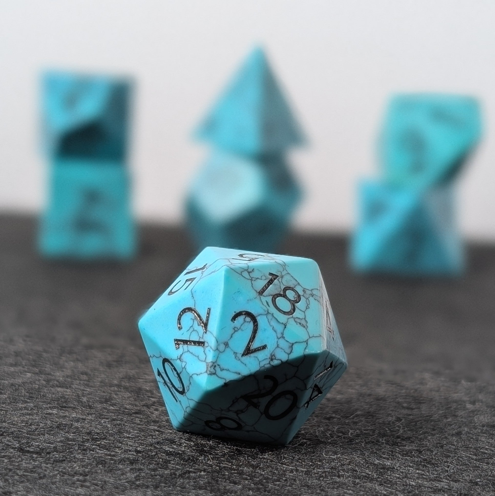Green Turquoise - 7 Piece Polyhedral Gemstone Dice Set