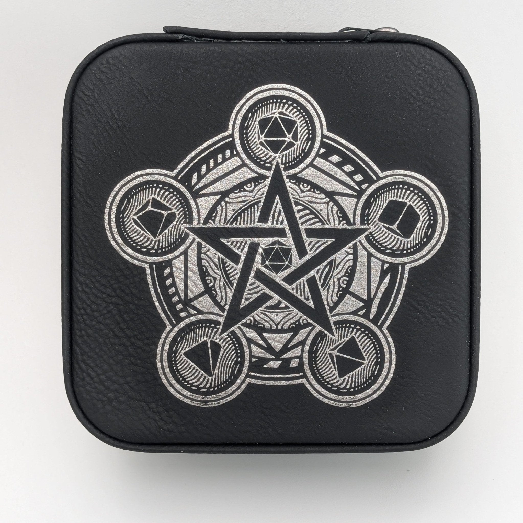 Magic Circle Dice Horder | DND Dice Storage | D&D Dice Storage | Leather Dice Box | Travel Case for Dice Set | Dungeons And Dragons