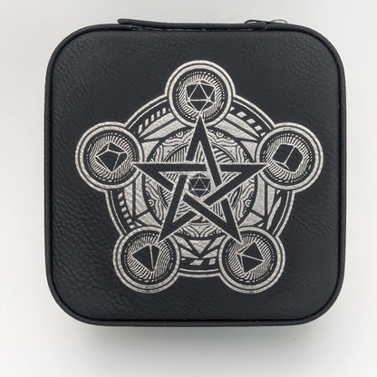 Magic Circle Dice Horder | DND Dice Storage | D&D Dice Storage | Leather Dice Box | Travel Case for Dice Set | Dungeons And Dragons