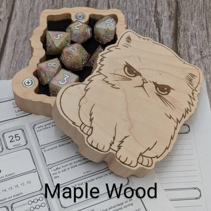 Grumpy Cat DnD Dice Box – Perfect for Polyhedral Dice Sets