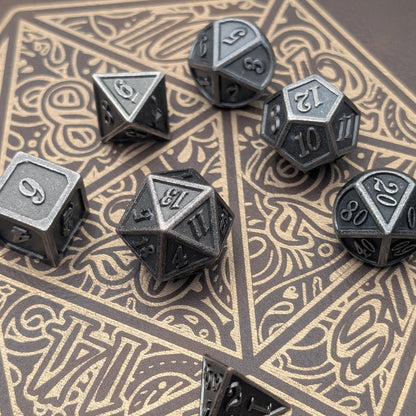 Ashen Vow - 7 Piece Luxury Metal D&D Dice Set