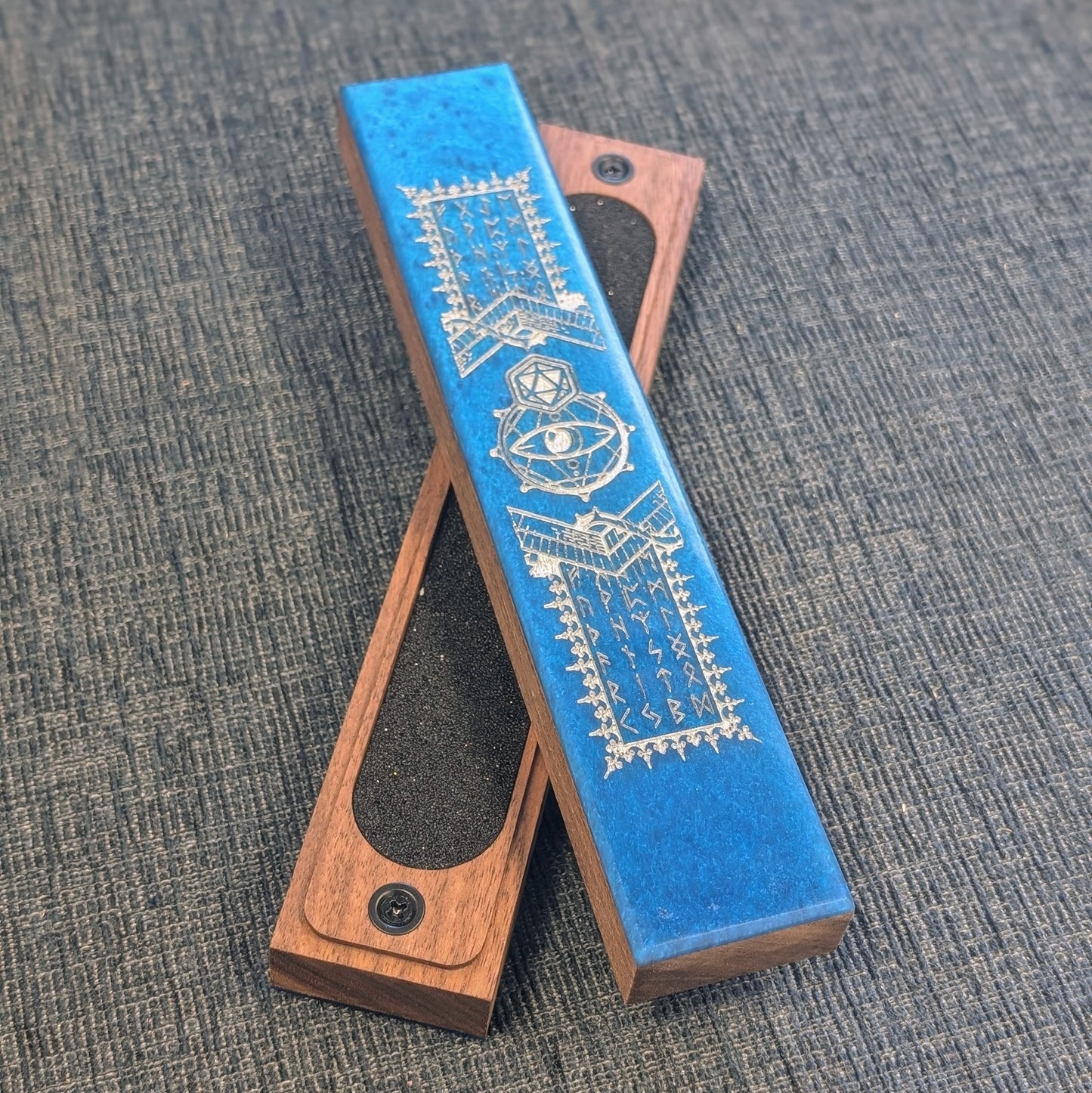 Azure Codex - Luxury Handmade Wood and Resin Dice Vault