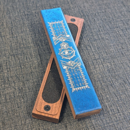 Azure Codex - Luxury Handmade Wood and Resin Dice Vault