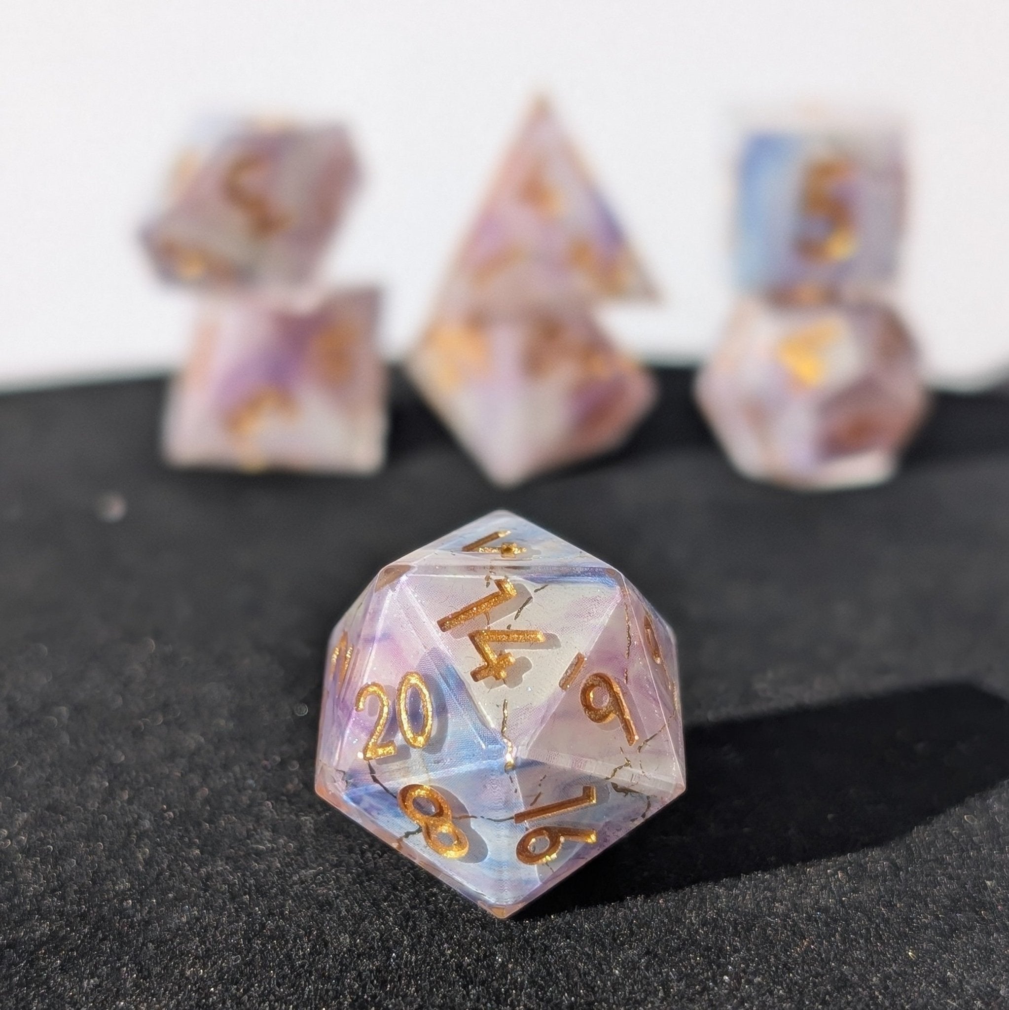 Wisteria Skies - 7 Piece Luxury D&D Dice Set