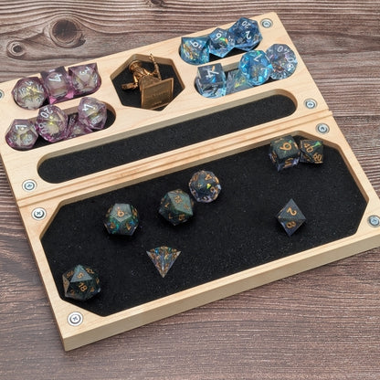 Maple D&D Dice Box | Engravable | Holds 3.5 sets of dice and a mini | Made in the USA