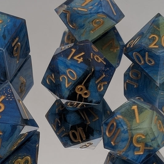 Mist and Moon - 7 Piece Luxury D&D Dice Set