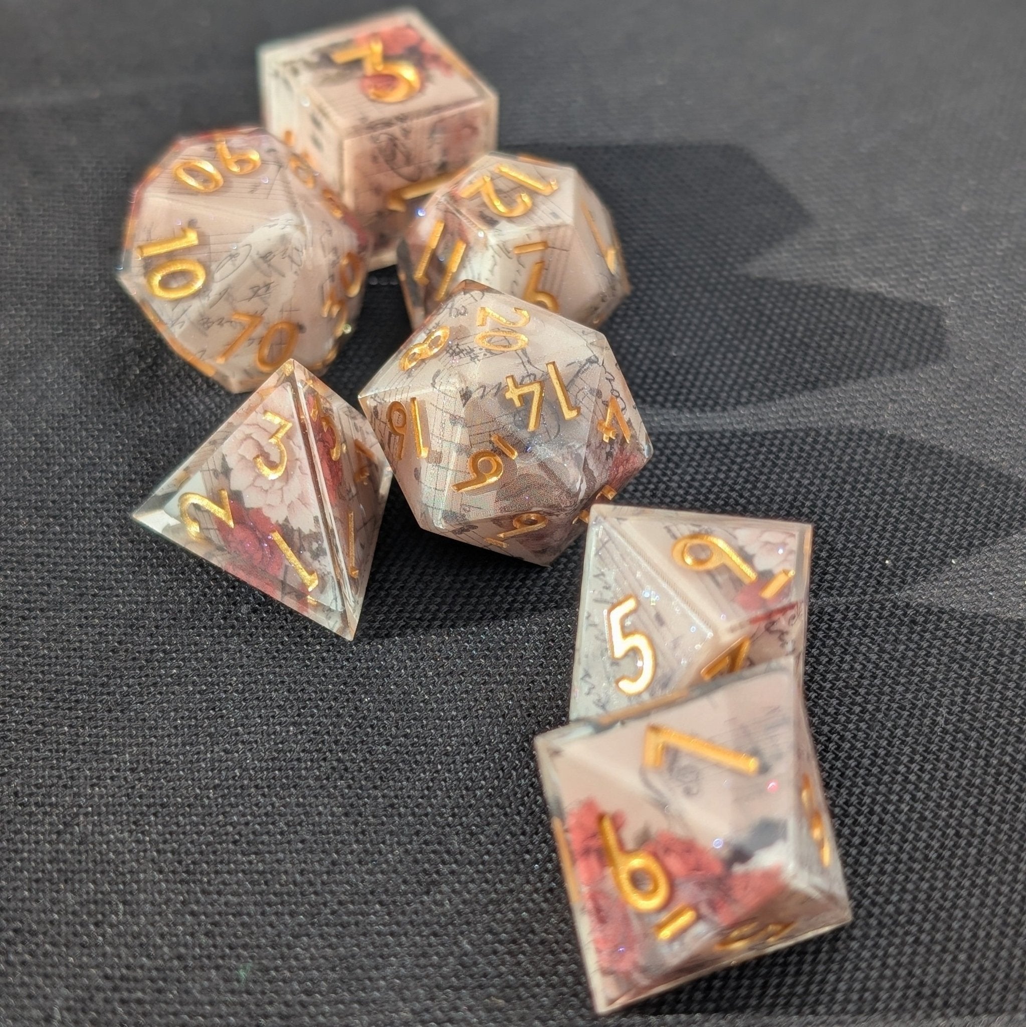 Ballad of Blooms - 7 Piece Luxury D&D Dice Set