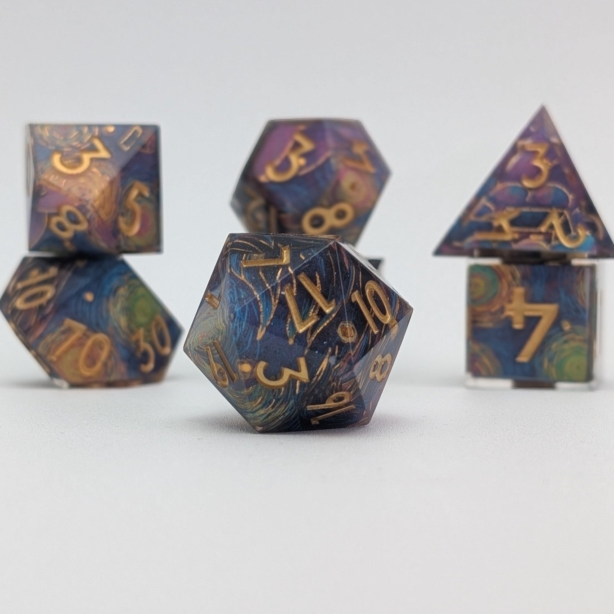 Starry Core - 7 Piece Luxury D&D Dice Set