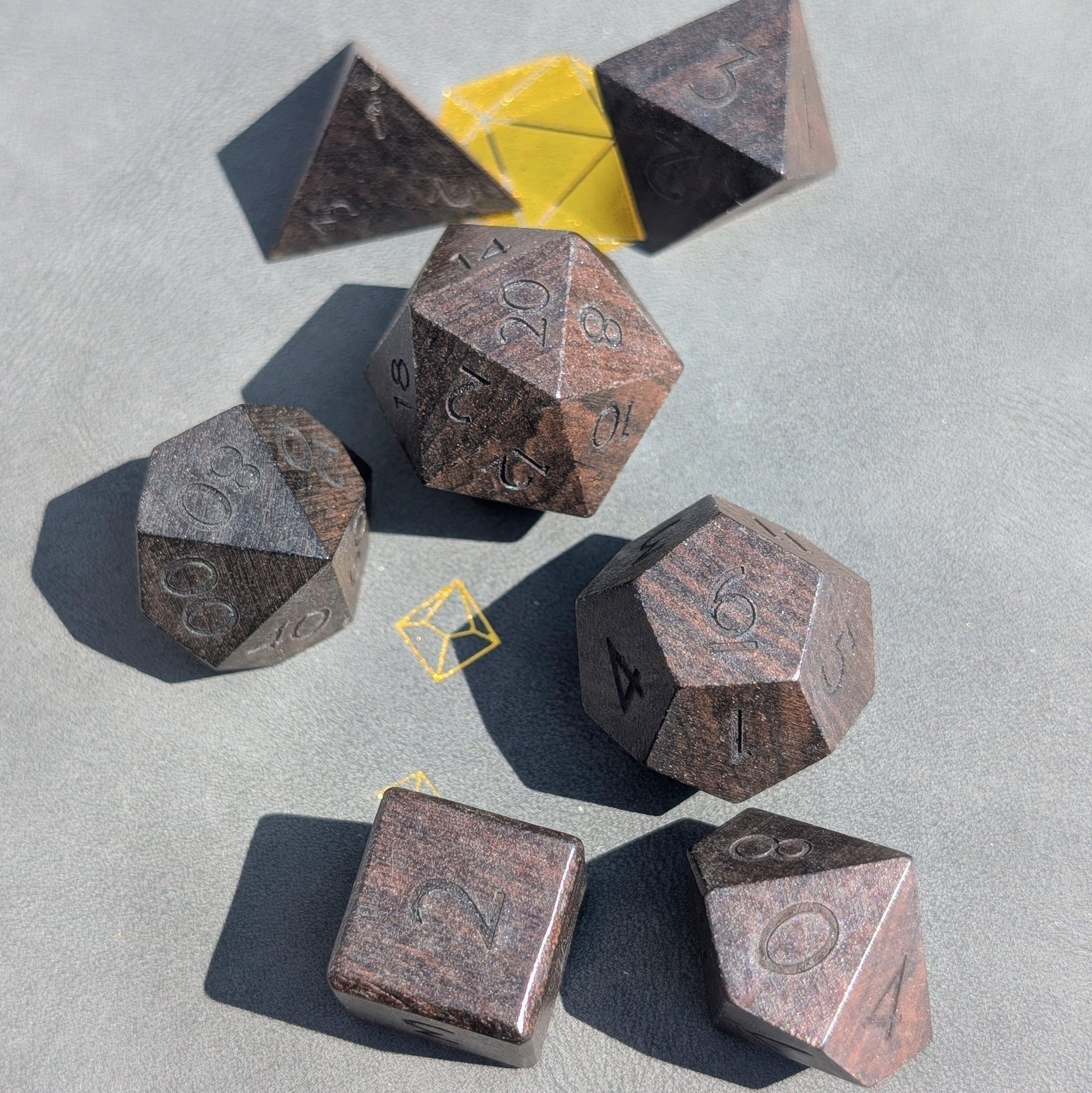 Blackwood - 7 Piece Polyhedral Wooden Dice Set
