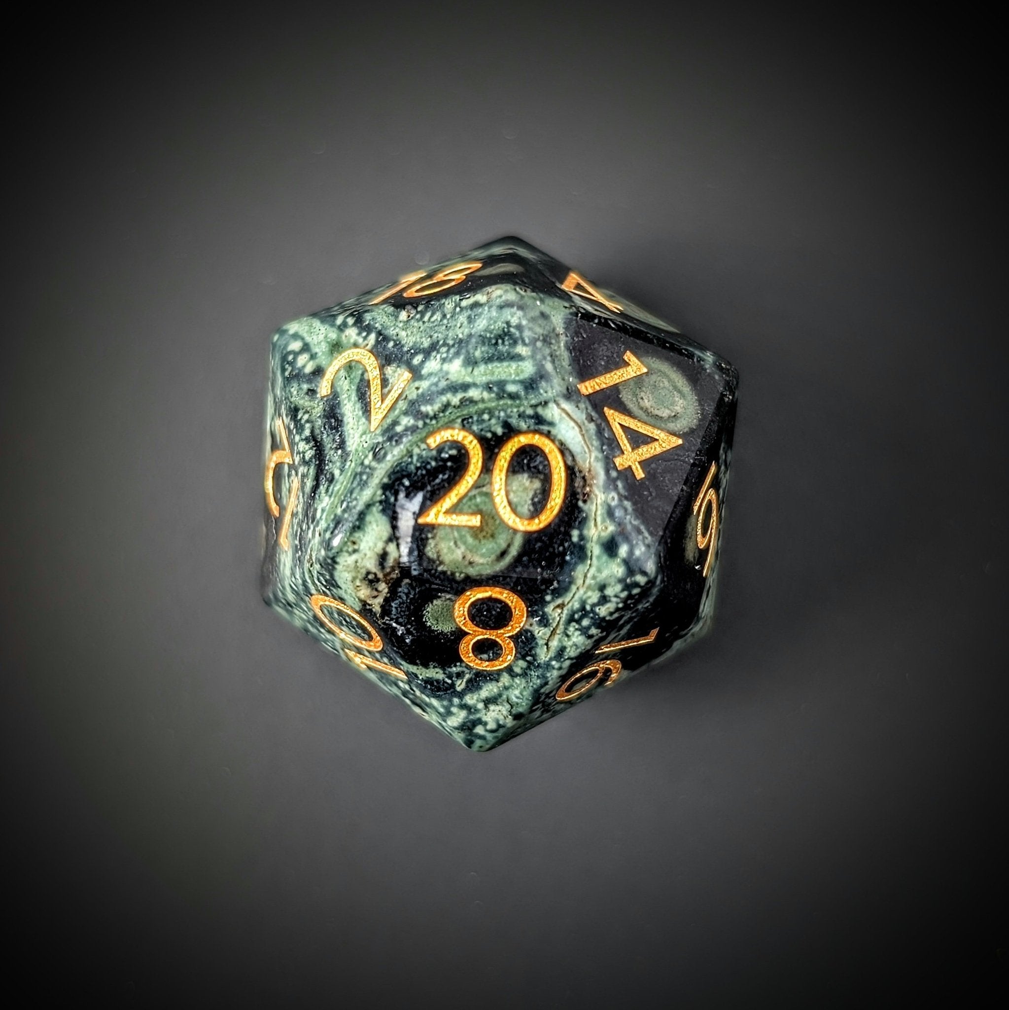 Kambaba Jasper - 7 Piece Polyhedral Gemstone Dice Set