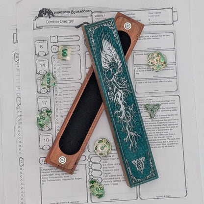 Forest Heart - Luxury Handmade Wood and Resin Dice Vault