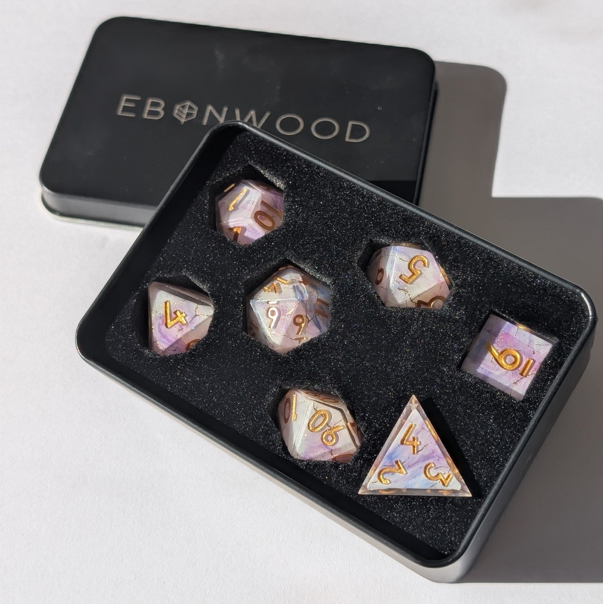 Wisteria Skies - 7 Piece Luxury D&D Dice Set