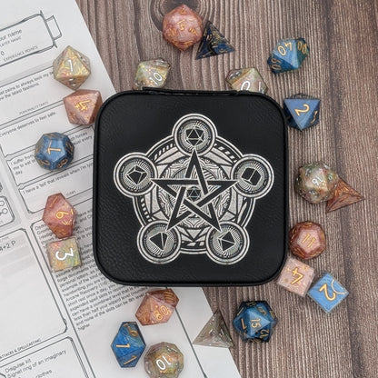 Magic Circle Dice Horder | DND Dice Storage | D&D Dice Storage | Leather Dice Box | Travel Case for Dice Set | Dungeons And Dragons
