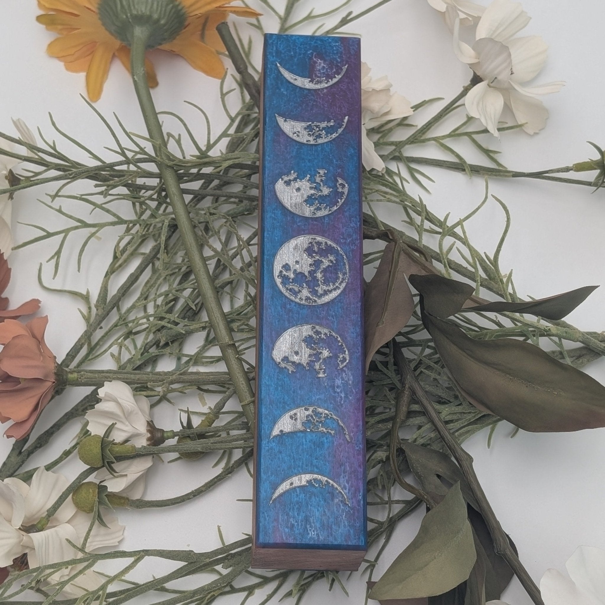 Moon Phases - Luxury Handmade Wood and Resin Dice Vault
