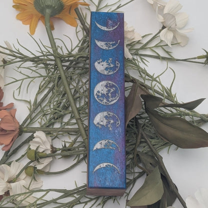 Moon Phases - Luxury Handmade Wood and Resin Dice Vault