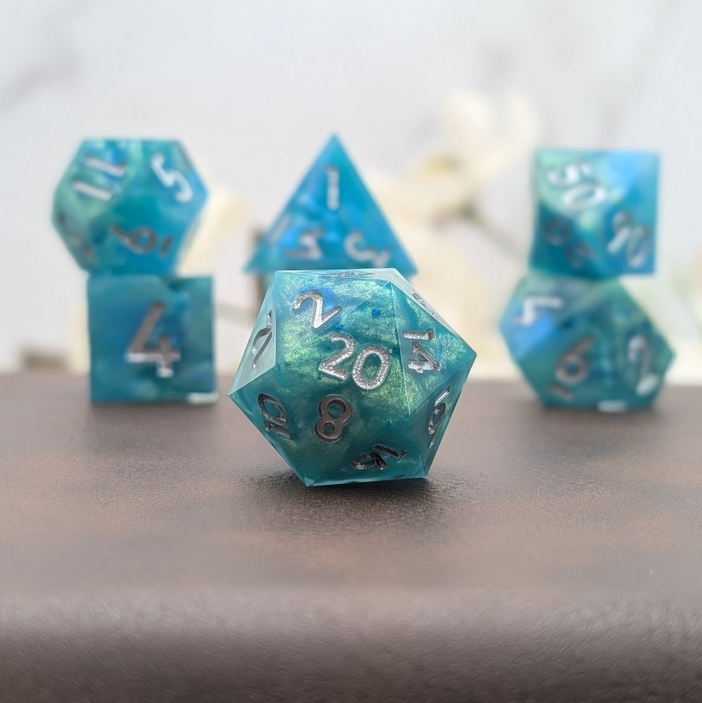 Tidebound Arcanum - 7 Piece Handmade Polyhedral Dice Set