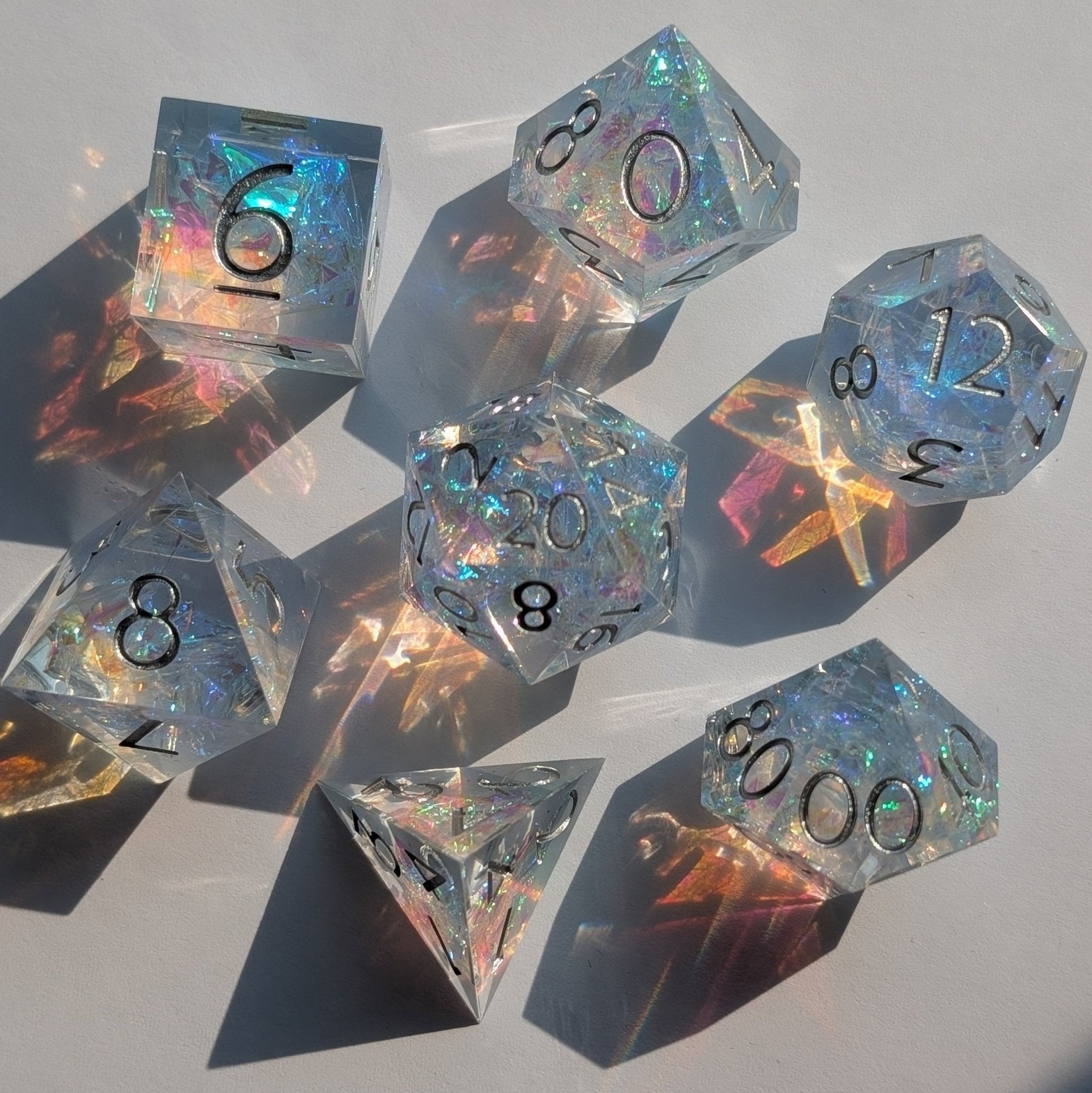 Sylvan Aurora 7 - Piece Polyhedral Dice Set - EBONWOOD