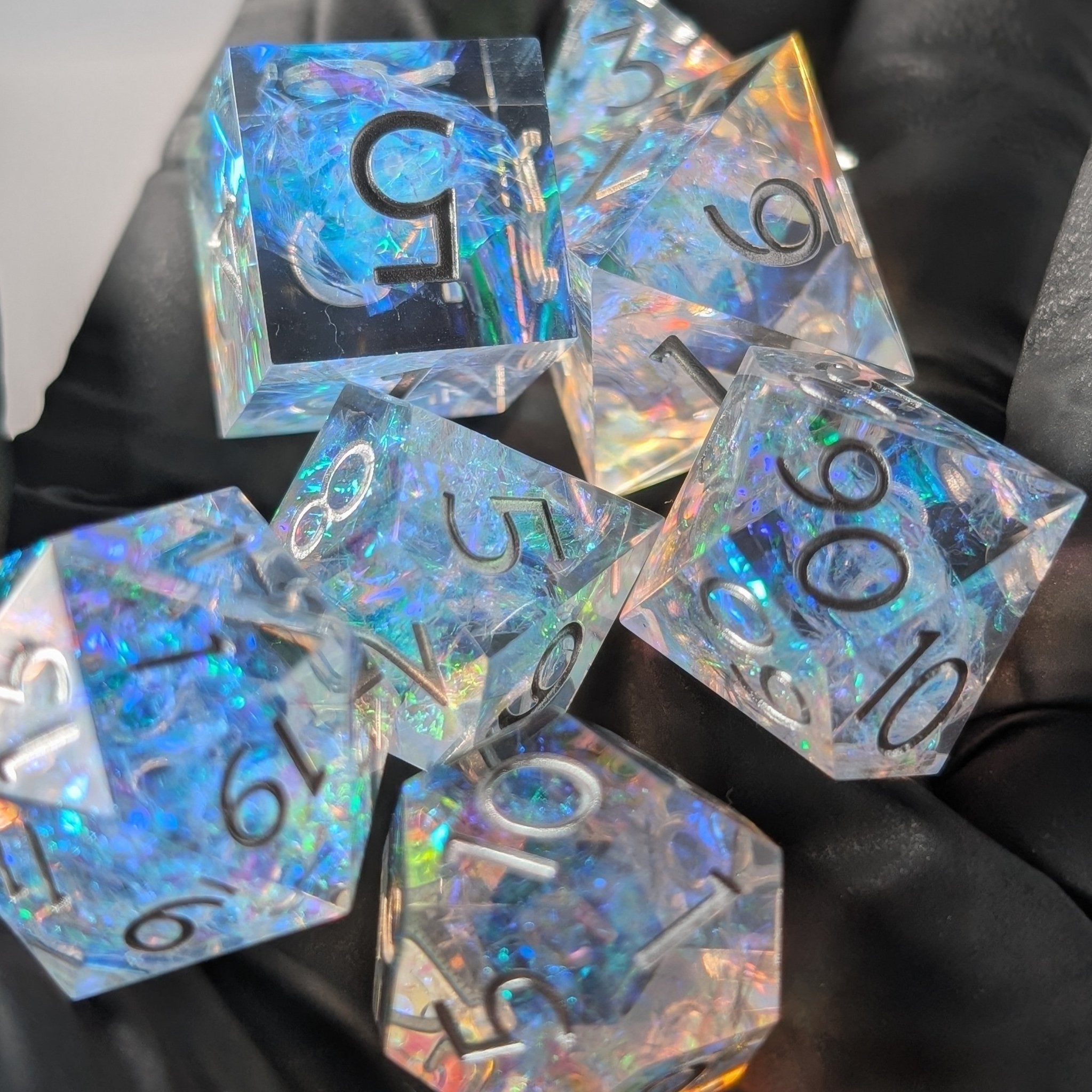 Sylvan Aurora 7 - Piece Polyhedral Dice Set - EBONWOOD