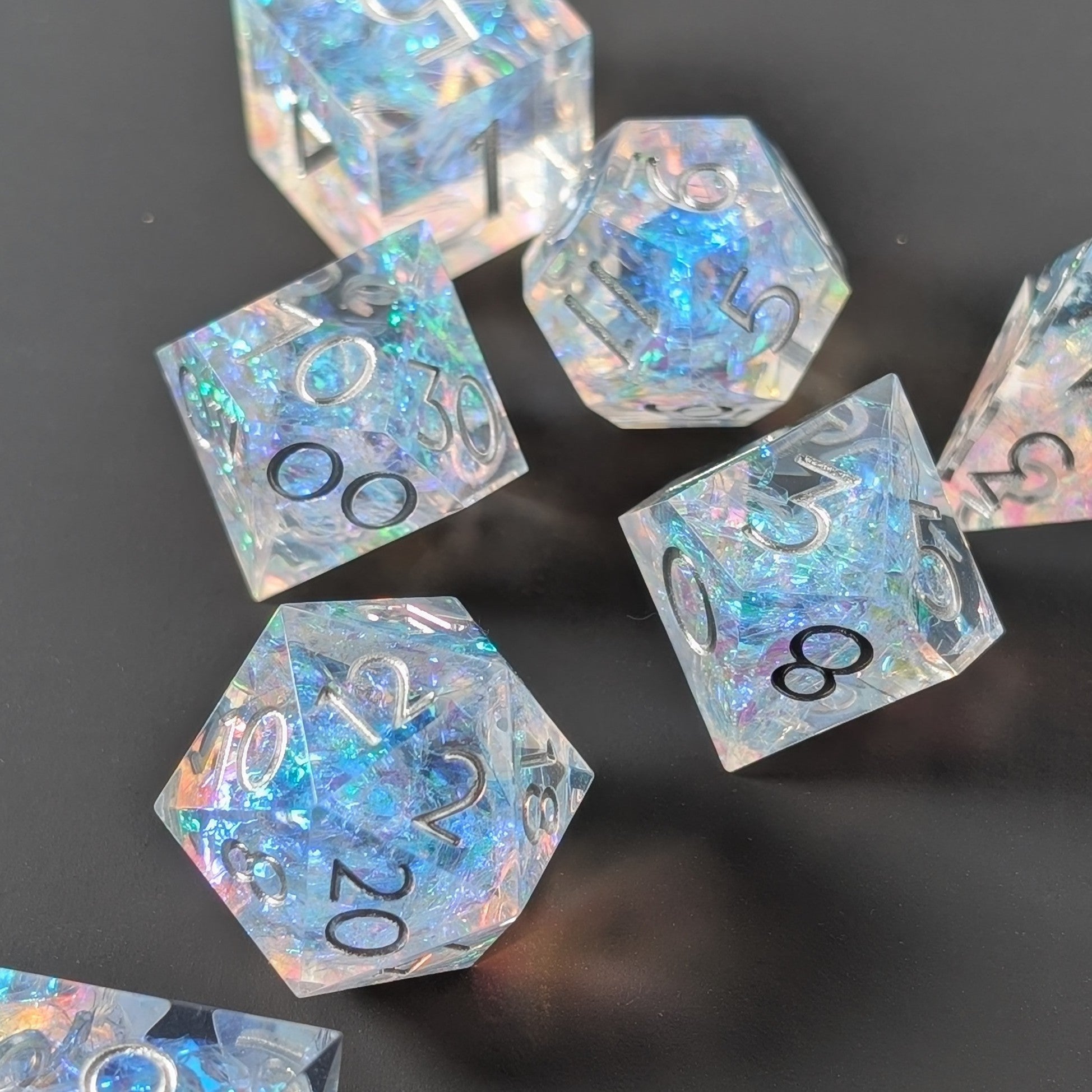 Sylvan Aurora 7 - Piece Polyhedral Dice Set - EBONWOOD