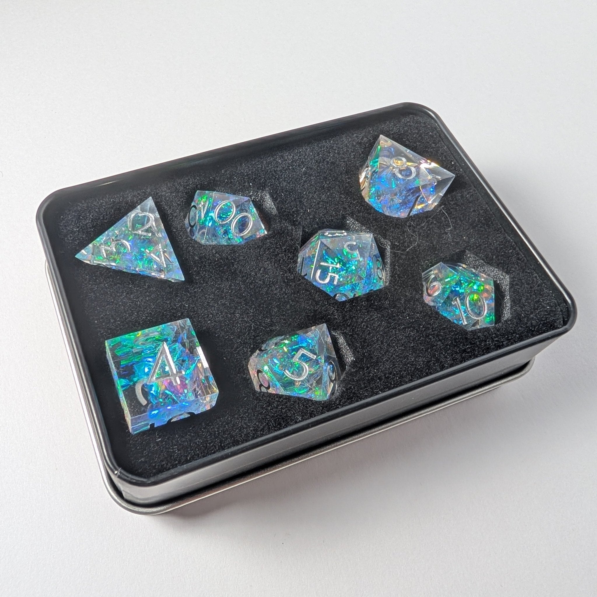 Sylvan Aurora 7 - Piece Polyhedral Dice Set - EBONWOOD
