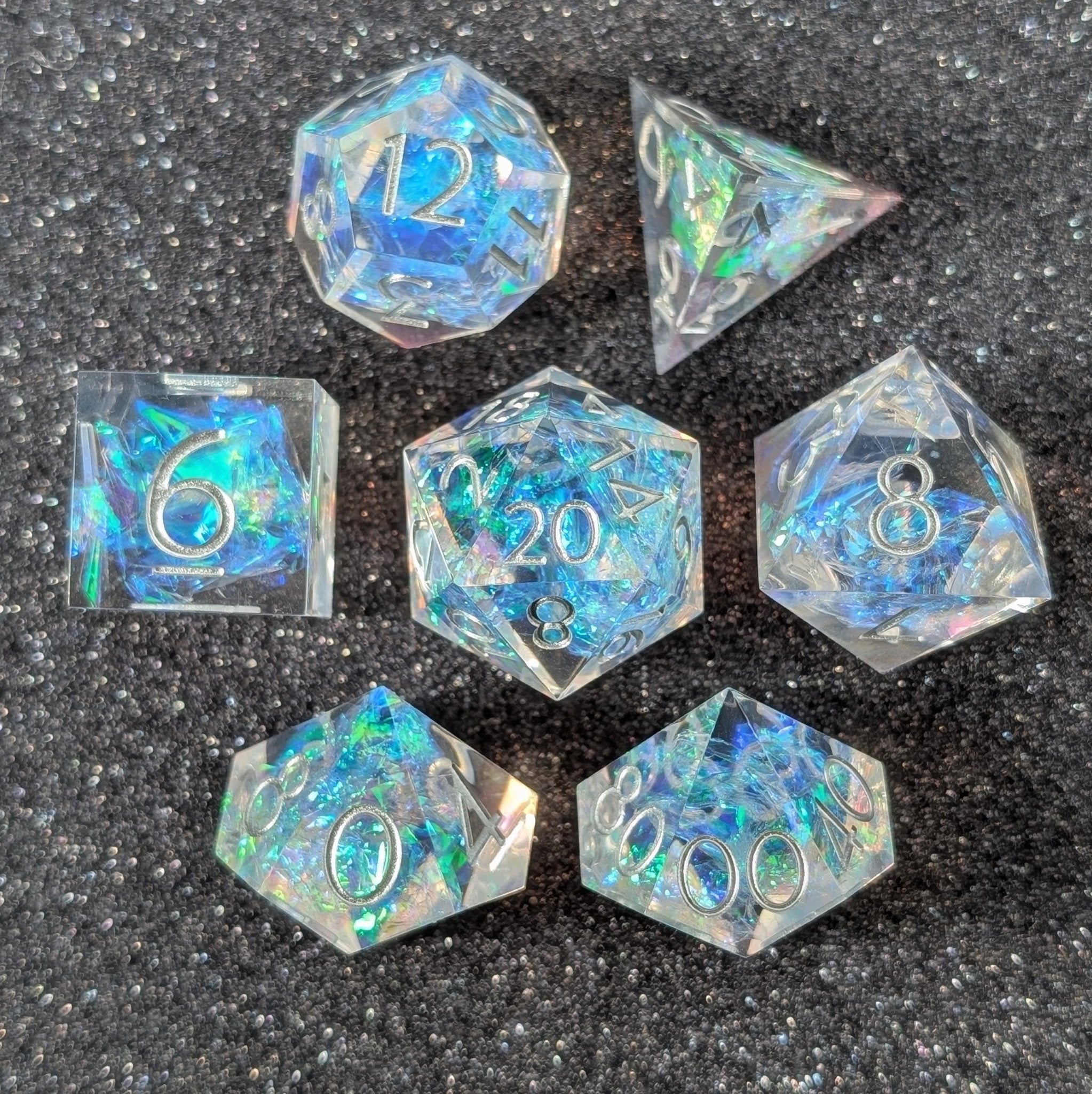 Sylvan Aurora 7 - Piece Polyhedral Dice Set - EBONWOOD