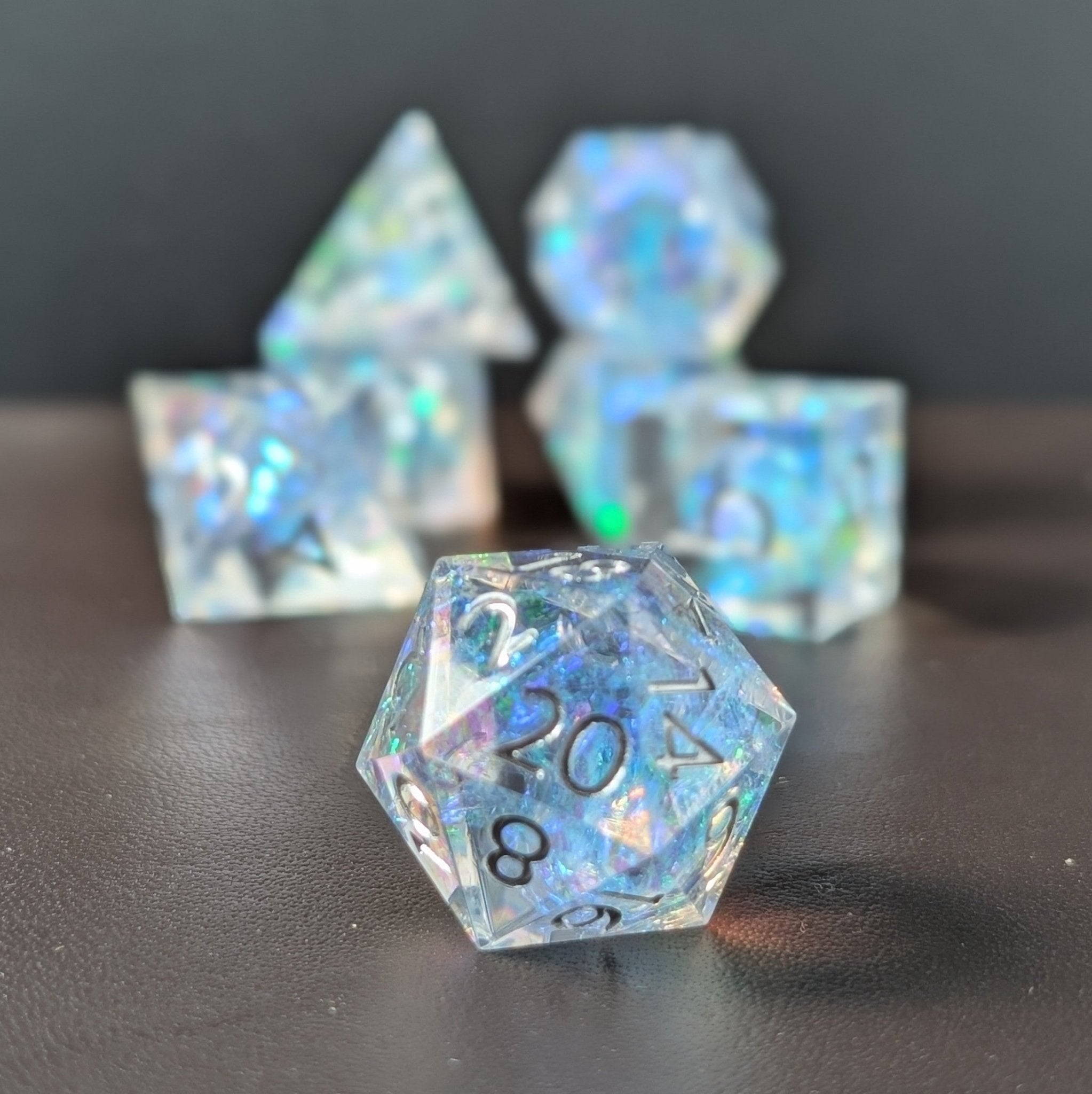 Sylvan Aurora 7 - Piece Polyhedral Dice Set - EBONWOOD
