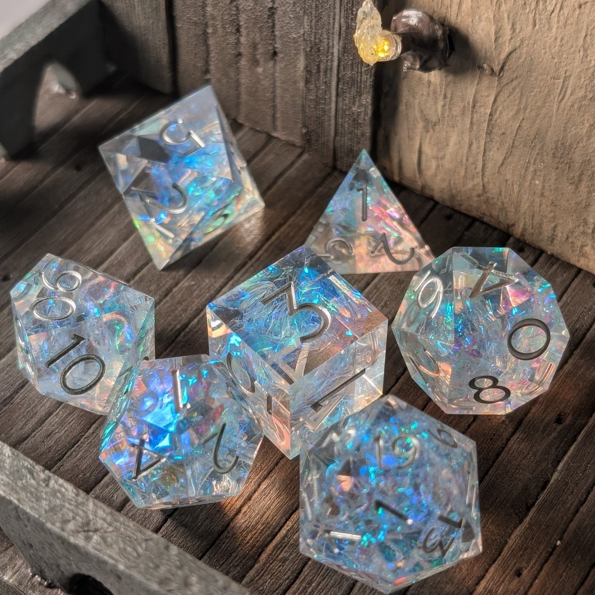 Sylvan Aurora 7 - Piece Polyhedral Dice Set - EBONWOOD