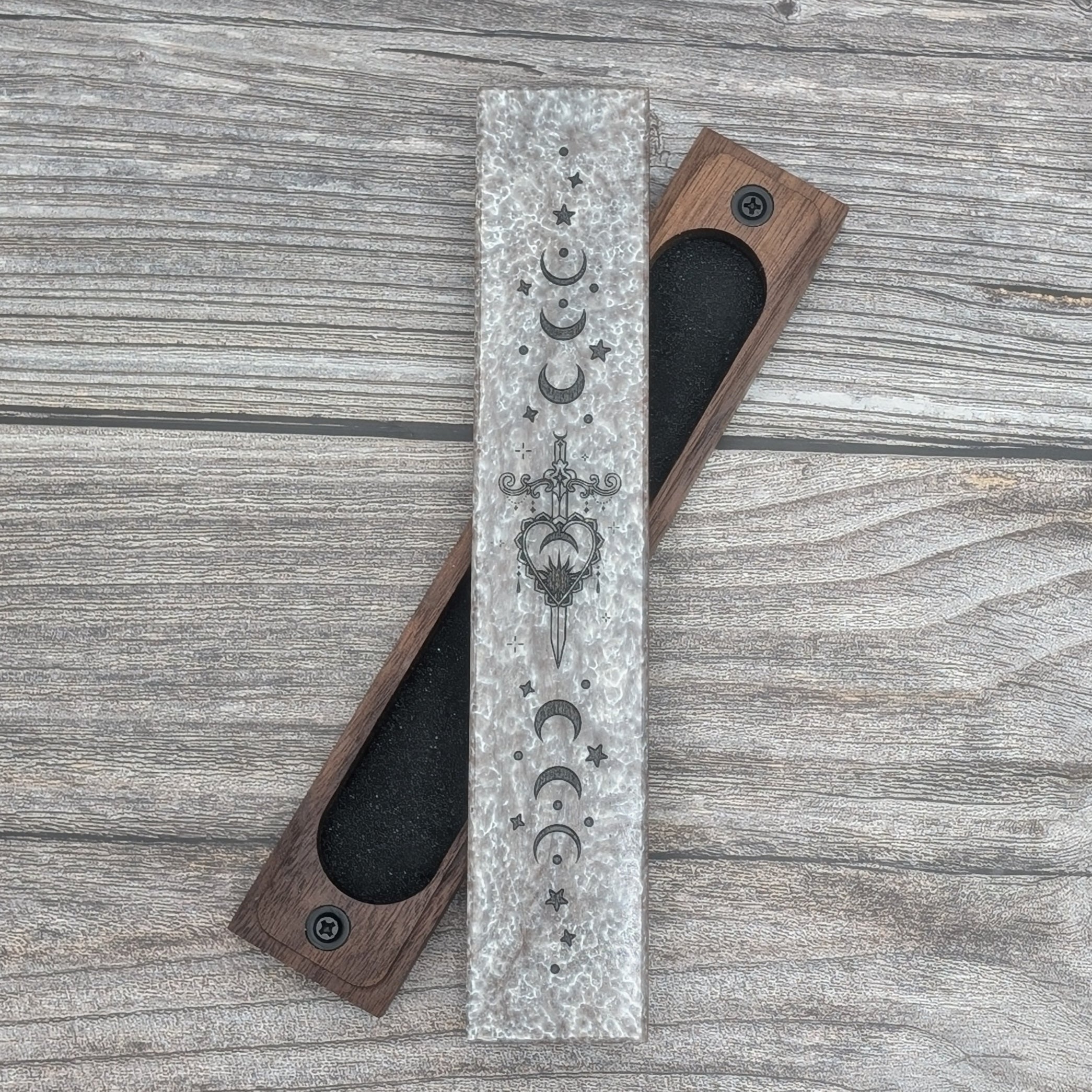 Eclipsed Heart - Luxury Handmade Wood and Resin Dice Vault