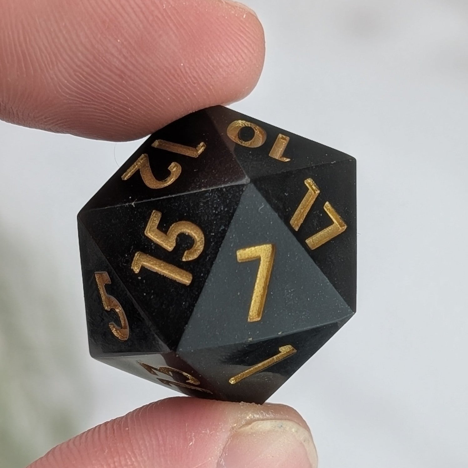 Voidgold - 7 Piece Polyhedral Dice Set - EBONWOOD