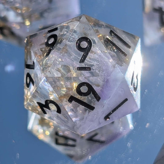 Whispering Vial - 7 Piece Polyhedral Dice Set - EBONWOOD