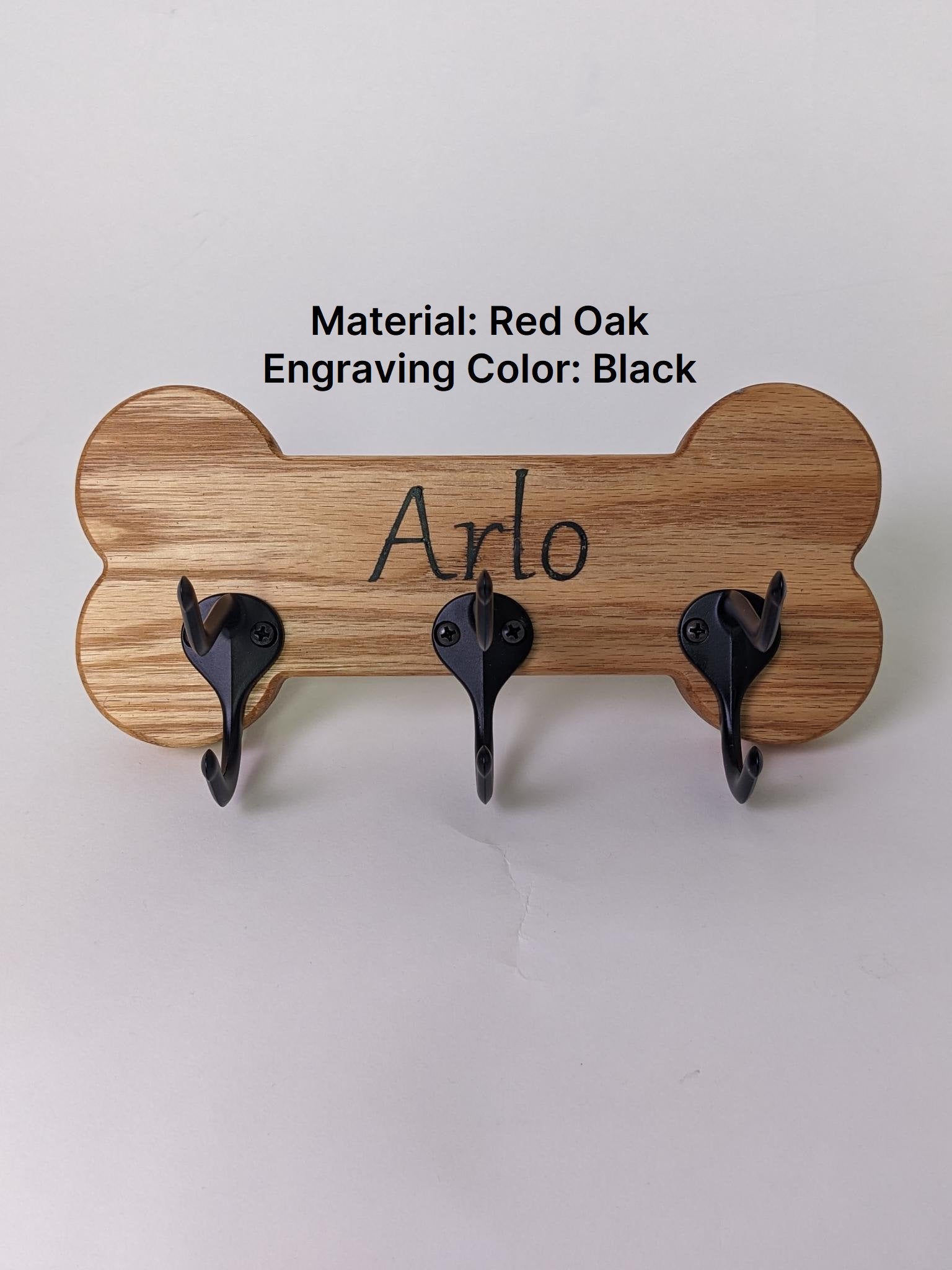 Wooden Dog Bone Leash Hanger | Customizable with Dog Name