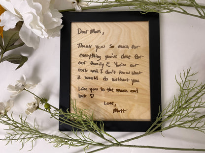 Carving Memories - Personalized Handwritten Art - Perfect Mothers Day Present