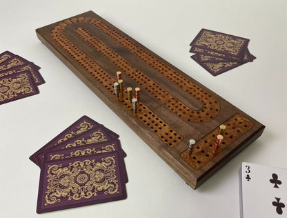 Premium Cribbage Board - Copper Resin Track Inlay