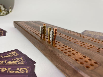 Premium Cribbage Board - Copper Resin Track Inlay