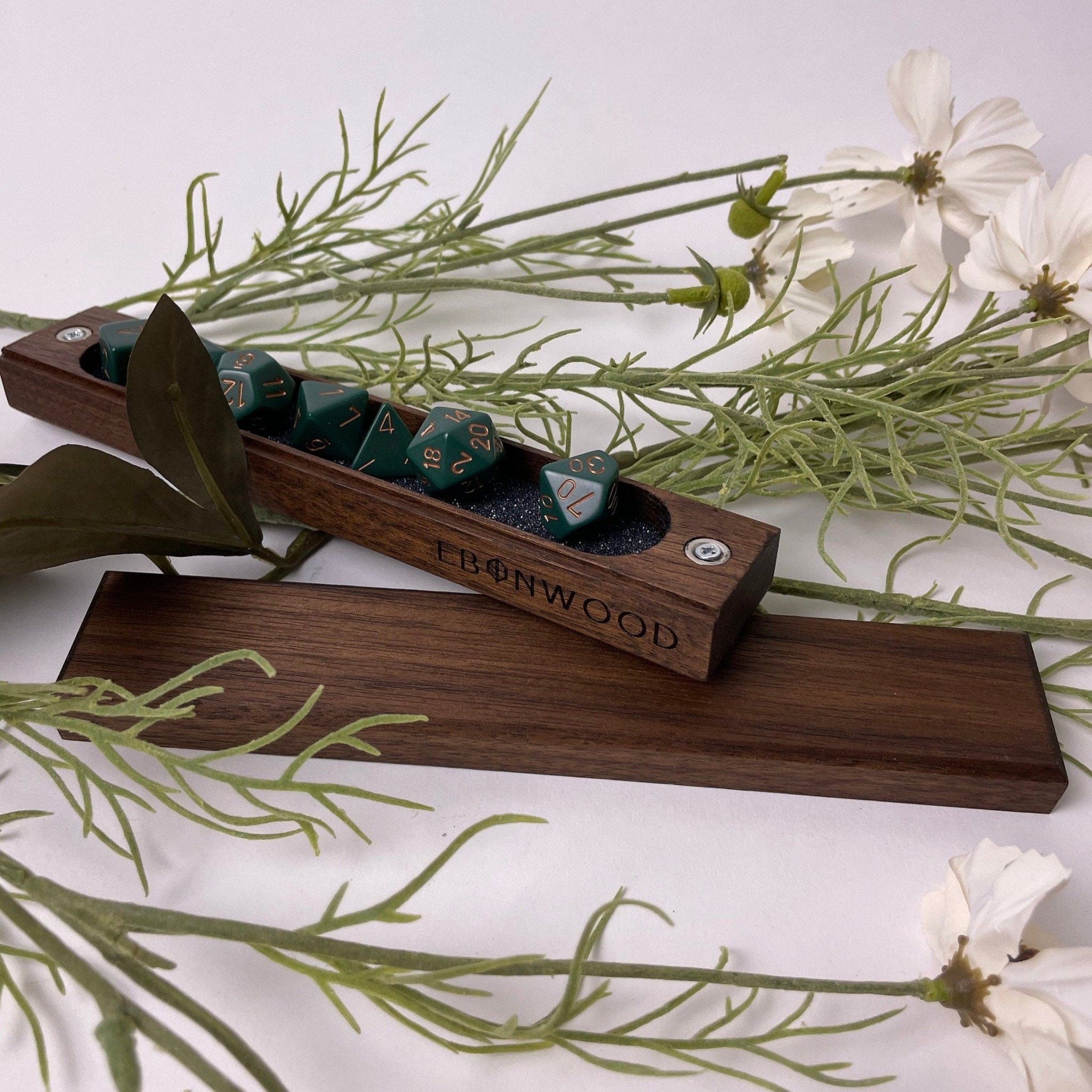 Dice Vault for D&D, Walnut Dice Box, Tabletop Gaming Storage, D20 Dice Holder, Wooden Gift