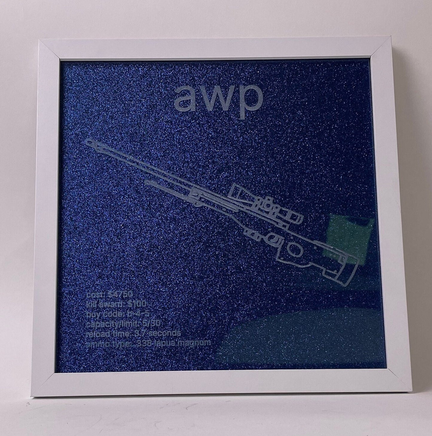 Counter-Strike Armory - Weapons Cache - AWP - Framed Etched Glass Wall Decor