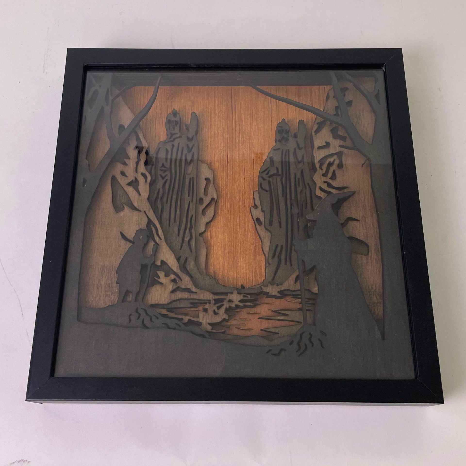 Lord Of The Rings Wall Art, Framed Wooden Fantasy Art, Lord of the Rings Wall Decor, Hand Made in America