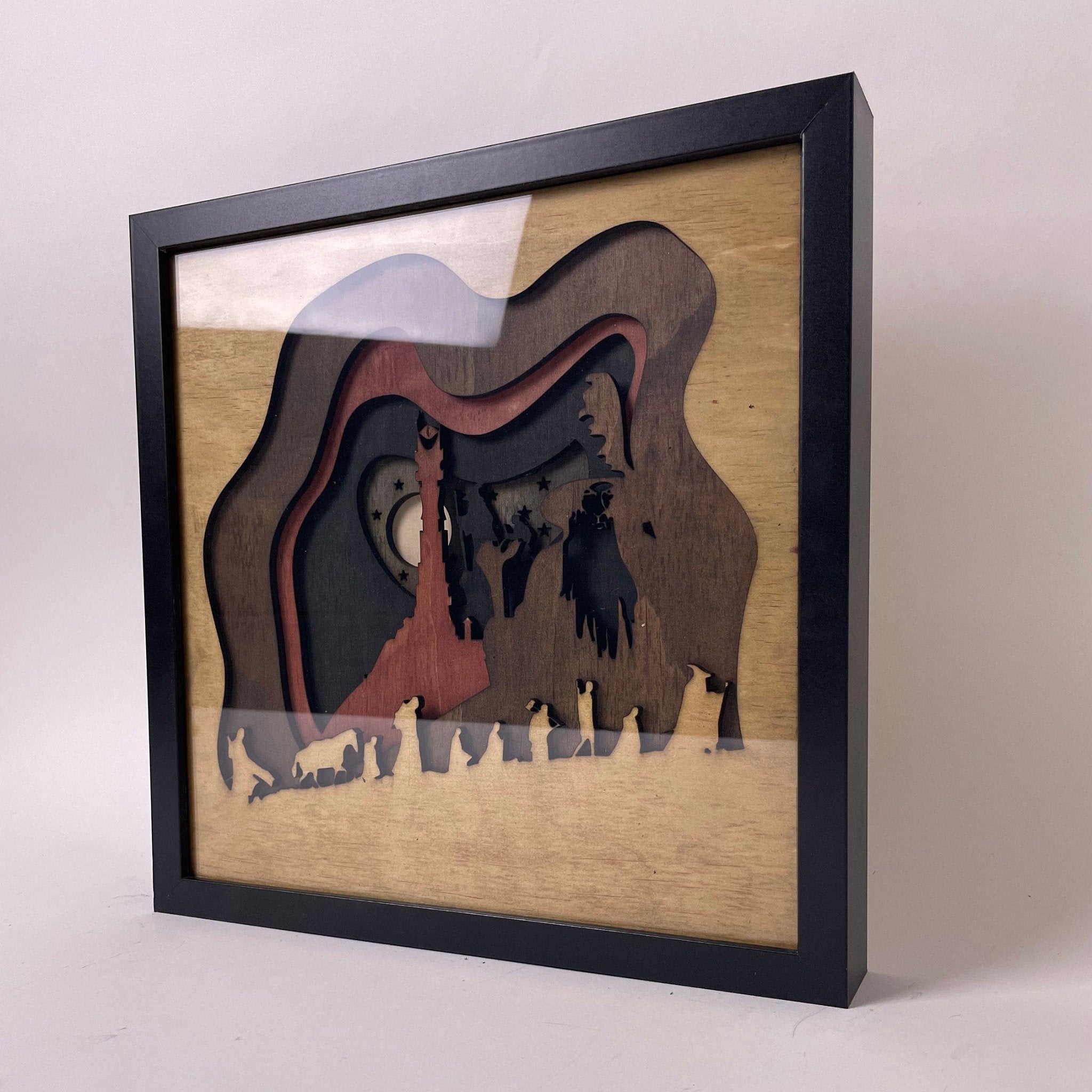 The Fellowship LOTR Classic Fantasy Wall Art, Framed Wood Fantasy Art, Lotr Wall Decor, Hand Made in America