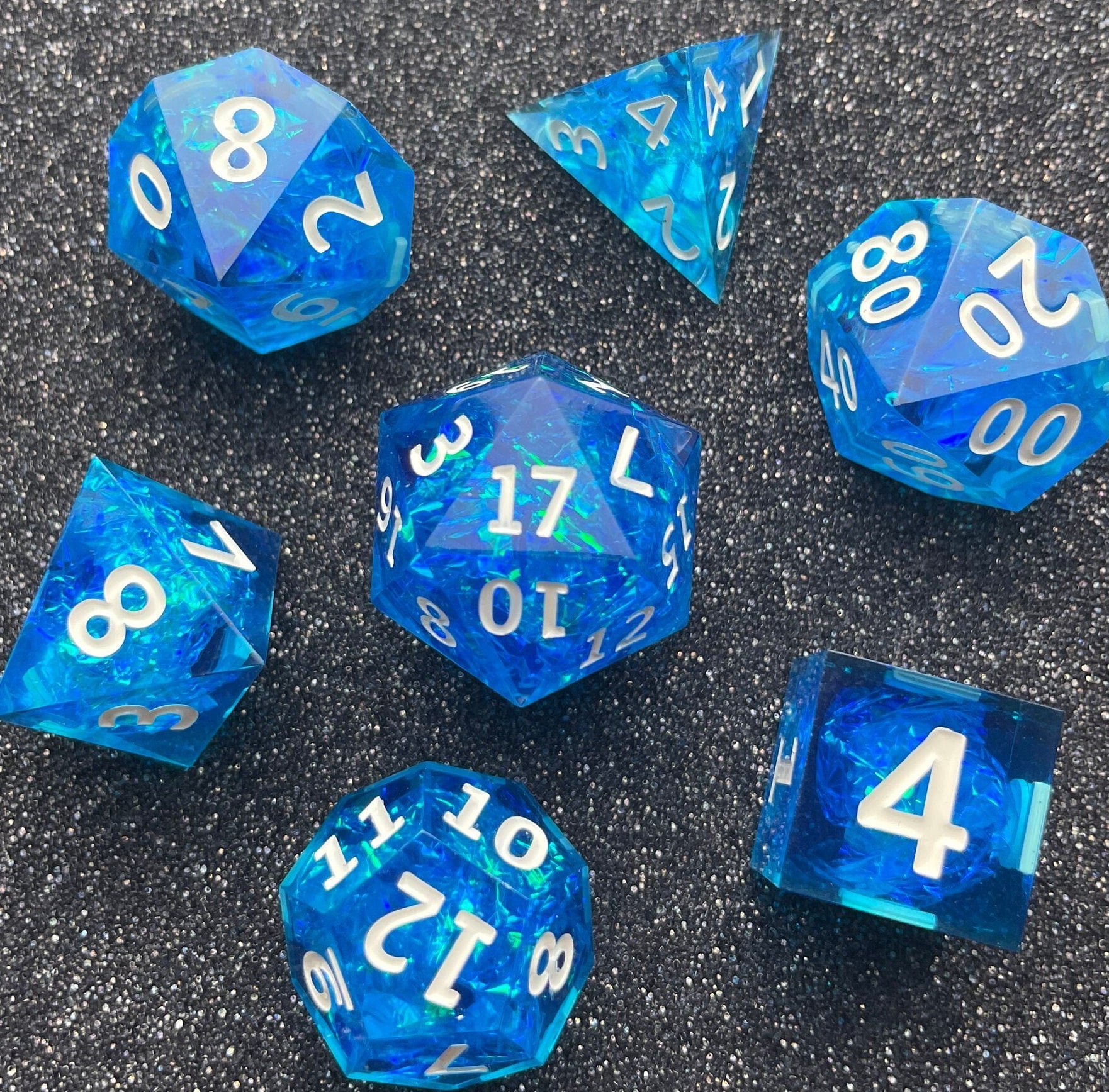 Icy Waters- 7 Piece Luxury D&D Dice Set